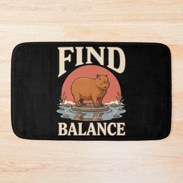 Item preview, Find Balance Capybara – Vintage Stoic Nature Design designed and sold by No Excuses Supply.