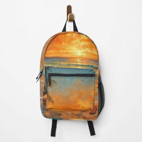 Item preview, Sunset Beach Chair - Blue and Orange Coastal Landscape designed and sold by Joey Santiago.