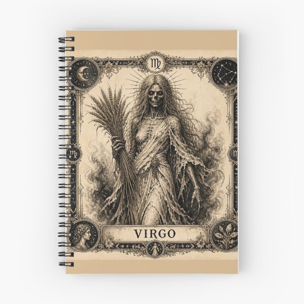 Item preview, Possessed Virgo Zodiac Halloween Shirt | Ivory Vintage Engraving designed and sold by SunnyDesign82.