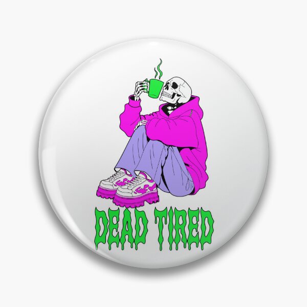 Item preview, "Dead Tired" Neon Skeleton Graphic designed and sold by VibeVaultWear.