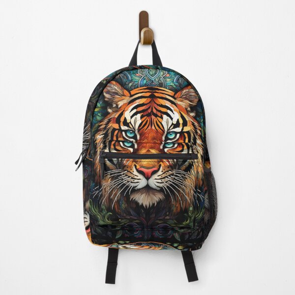Item preview, Stained Glass Tiger Blue Eyes Art designed and sold by pinkal.