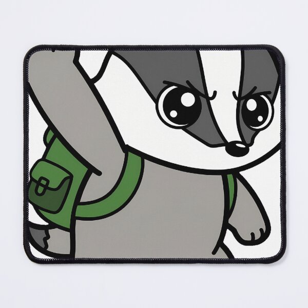 Item preview, Badger With Green Backpack designed and sold by pumsquare.