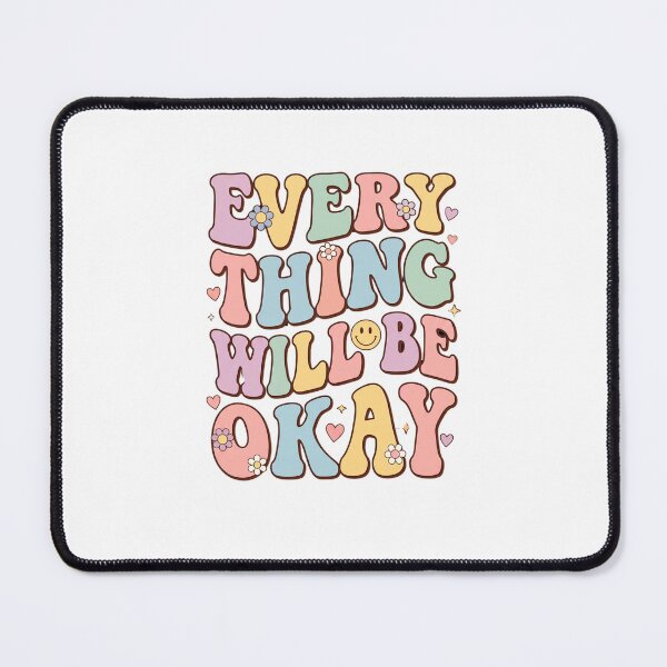 Item preview, Everything Will Be Okay" Retro 70s Groovy Floral Positive Affirmation designed and sold by CosmoMerchStore.
