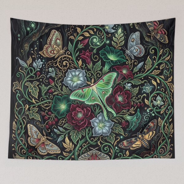 Item preview,  Night Moth Garden Pattern designed and sold by ASTRAL ART LAB.