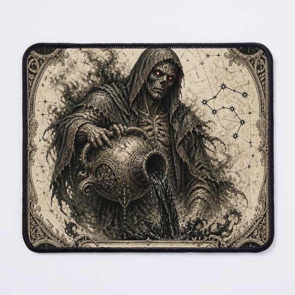 Item preview, Possessed Aquarius Zodiac Halloween Shirt | Ivory Vintage Engraving designed and sold by SunnyDesign82.