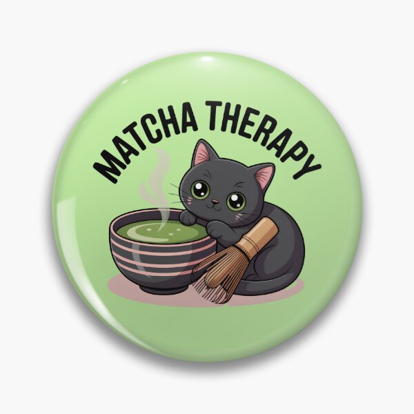 Item preview, Matcha Therapy Cute Black Cat Matcha Lover T-Shirt designed and sold by Raw Tigers.