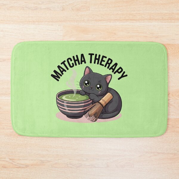 Item preview, Matcha Therapy Cute Black Cat Matcha Lover T-Shirt designed and sold by Raw Tigers.