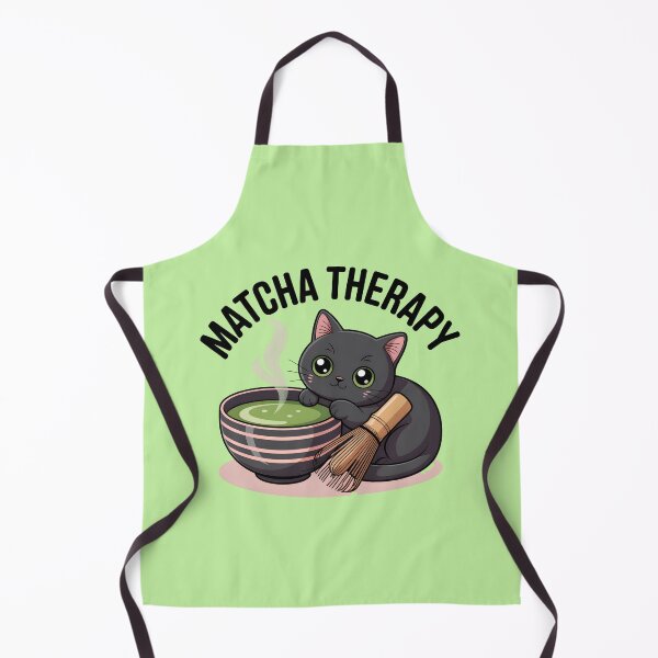 Item preview, Matcha Therapy Cute Black Cat Matcha Lover T-Shirt designed and sold by Raw Tigers.
