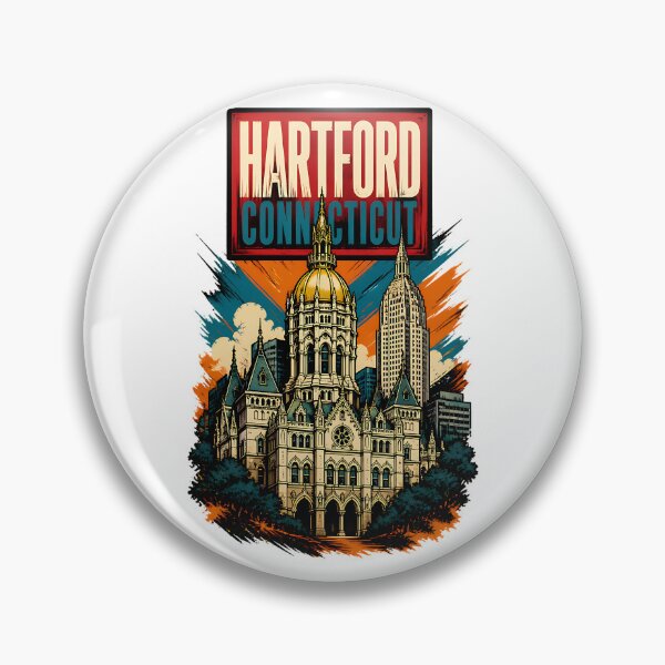 Item preview, Hartford, Connecticut, USA Vintage Travel Tourism Art designed and sold by TravelersGems.