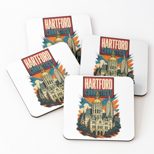 Item preview, Hartford, Connecticut, USA Vintage Travel Tourism Art designed and sold by TravelersGems.
