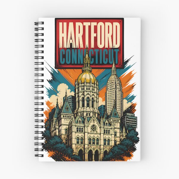 Item preview, Hartford, Connecticut, USA Vintage Travel Tourism Art designed and sold by TravelersGems.