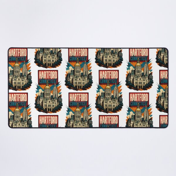 Item preview, Hartford, Connecticut, USA Vintage Travel Tourism Art designed and sold by TravelersGems.