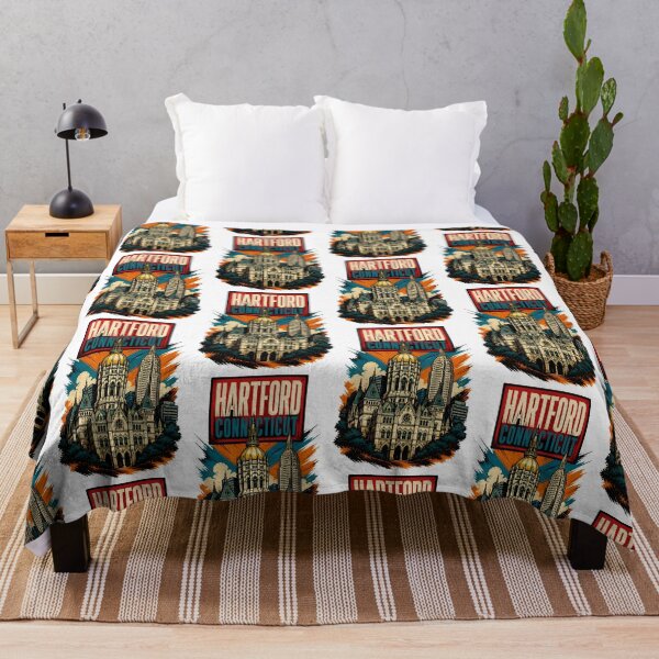 Item preview, Hartford, Connecticut, USA Vintage Travel Tourism Art designed and sold by TravelersGems.