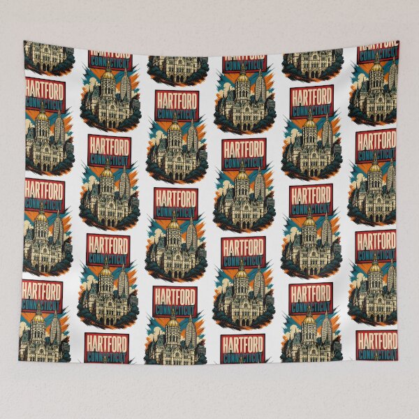 Item preview, Hartford, Connecticut, USA Vintage Travel Tourism Art designed and sold by TravelersGems.