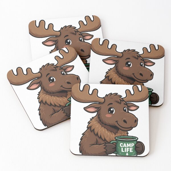 Item preview, Moose With Camping Mug designed and sold by pumsquare.