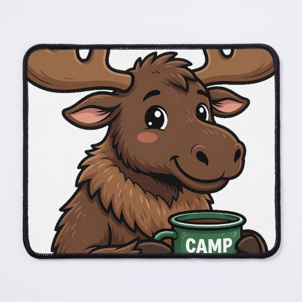 Item preview, Moose With Camping Mug designed and sold by pumsquare.