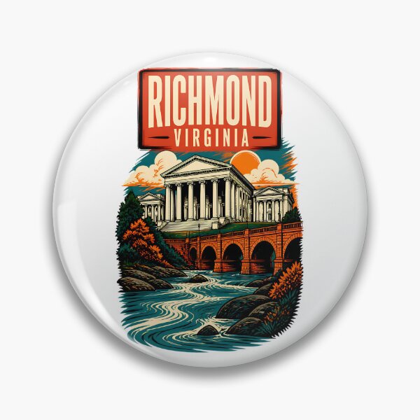 Item preview, Richmond, Virginia, USA Vintage Travel Tourism Art designed and sold by TravelersGems.