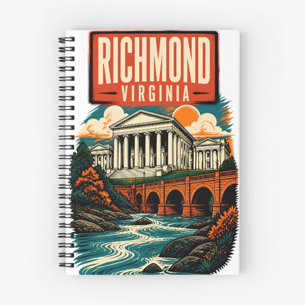 Item preview, Richmond, Virginia, USA Vintage Travel Tourism Art designed and sold by TravelersGems.