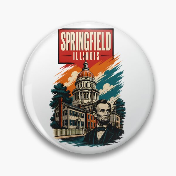 Item preview, Springfield, Illinois, USA Vintage Travel Tourism Art designed and sold by TravelersGems.