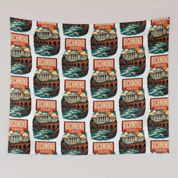 Item preview, Richmond, Virginia, USA Vintage Travel Tourism Art designed and sold by TravelersGems.