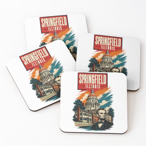 Item preview, Springfield, Illinois, USA Vintage Travel Tourism Art designed and sold by TravelersGems.