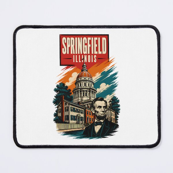 Item preview, Springfield, Illinois, USA Vintage Travel Tourism Art designed and sold by TravelersGems.