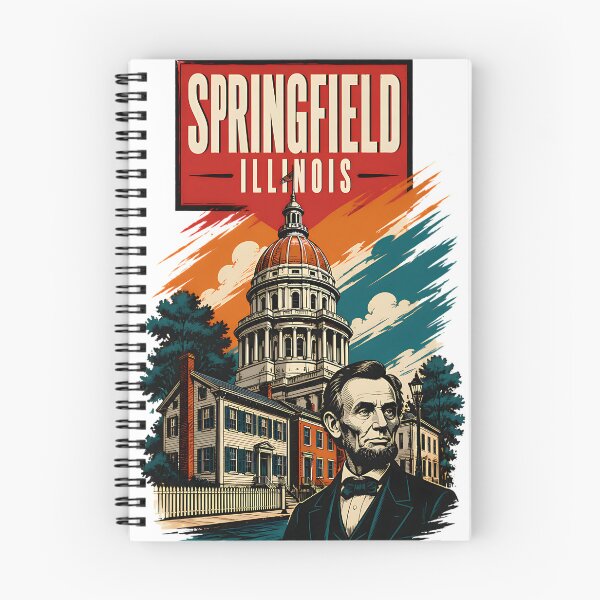 Item preview, Springfield, Illinois, USA Vintage Travel Tourism Art designed and sold by TravelersGems.