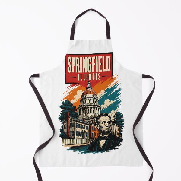 Item preview, Springfield, Illinois, USA Vintage Travel Tourism Art designed and sold by TravelersGems.