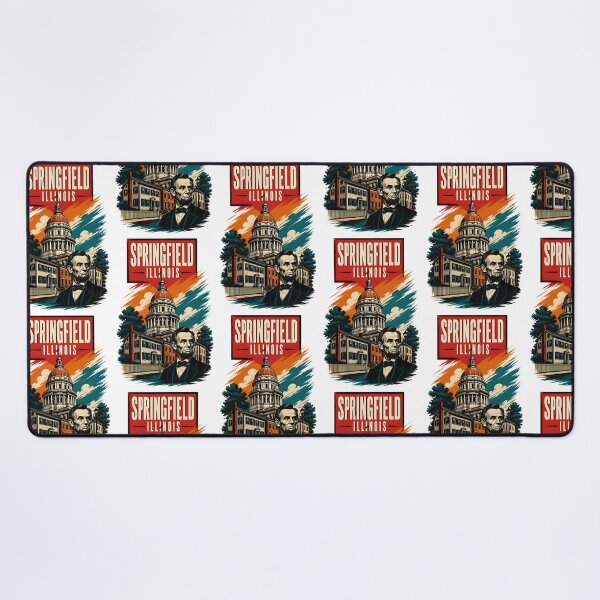 Item preview, Springfield, Illinois, USA Vintage Travel Tourism Art designed and sold by TravelersGems.