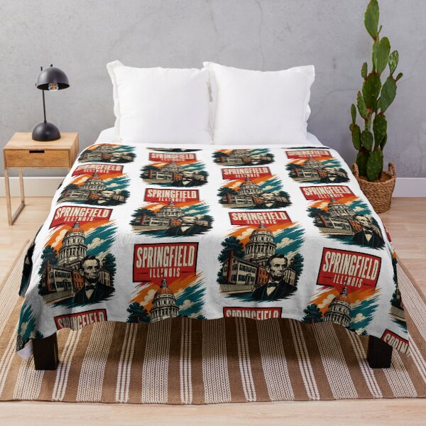 Item preview, Springfield, Illinois, USA Vintage Travel Tourism Art designed and sold by TravelersGems.