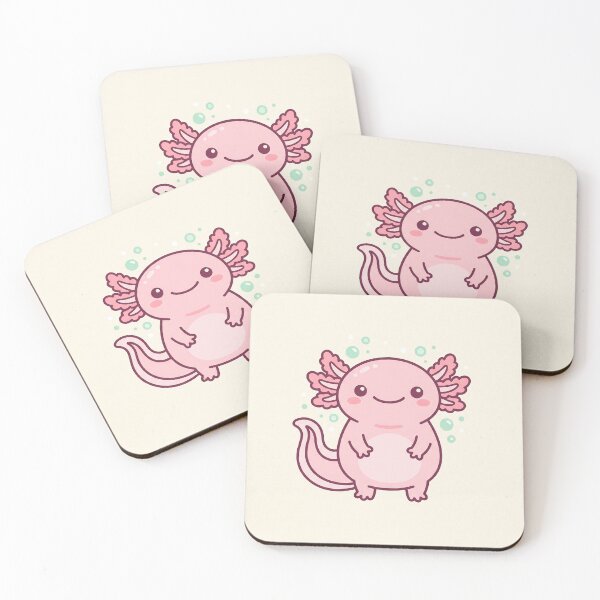 Item preview, Cute Kawaii Pink Axolotl Bubbles designed and sold by AEVORI.