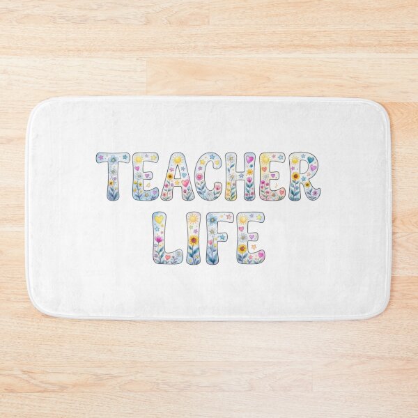 Item preview, Whimsical Floral Teacher Life Typography Design designed and sold by VibranPalette.