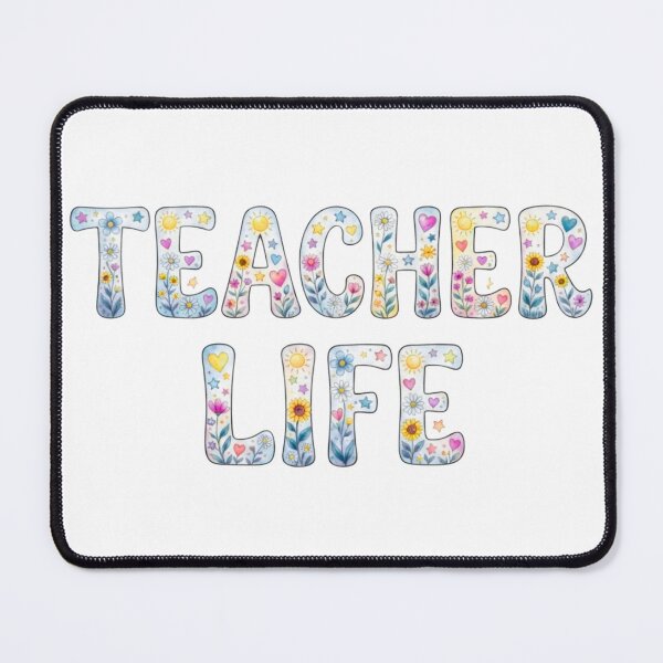 Item preview, Whimsical Floral Teacher Life Typography Design designed and sold by VibranPalette.