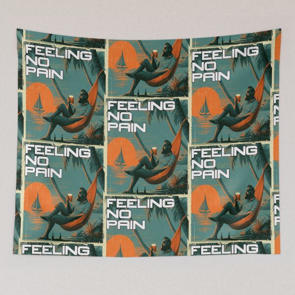 Item preview, Feeling No Pain | Hammock Sunset Vacation Mode Tropical Chill Design designed and sold by Ignorant-Artist.