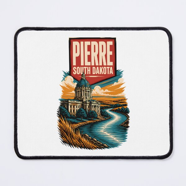 Item preview, Pierre, South Dakota, USA Vintage Travel Tourism Art designed and sold by TravelersGems.
