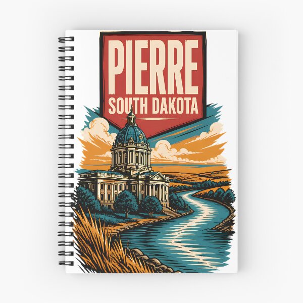 Item preview, Pierre, South Dakota, USA Vintage Travel Tourism Art designed and sold by TravelersGems.
