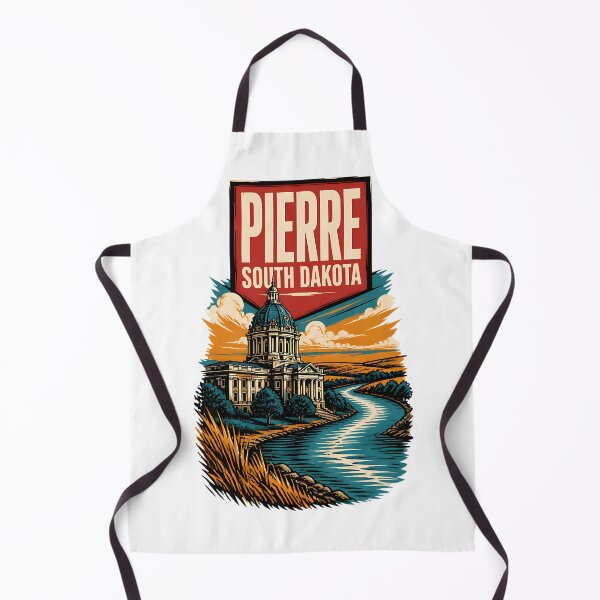 Item preview, Pierre, South Dakota, USA Vintage Travel Tourism Art designed and sold by TravelersGems.