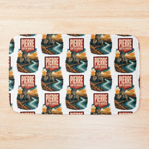 Item preview, Pierre, South Dakota, USA Vintage Travel Tourism Art designed and sold by TravelersGems.