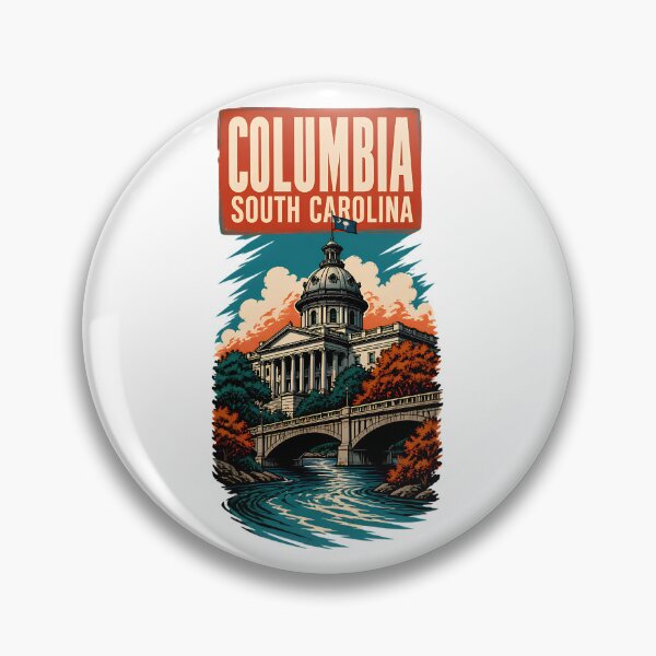 Item preview, Columbia, South Carolina, USA Vintage Travel Tourism Art designed and sold by TravelersGems.
