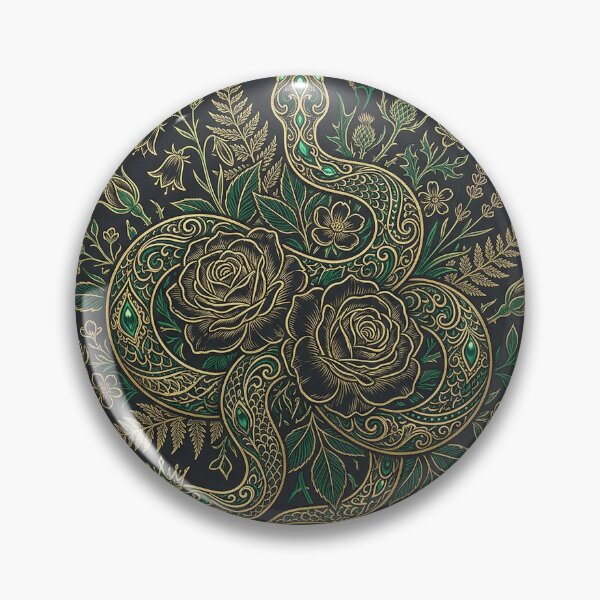 Item preview, Golden Serpent Roses Emerald Botanical designed and sold by AEVORI.