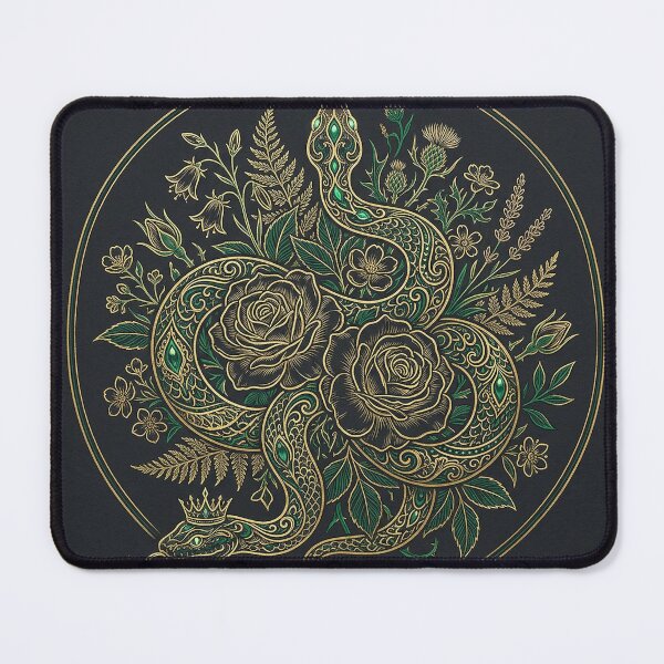 Item preview, Golden Serpent Roses Emerald Botanical designed and sold by AEVORI.