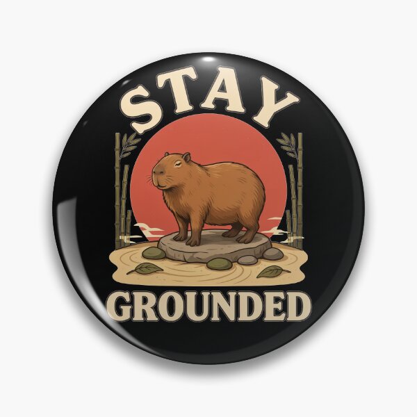 Item preview, Stay Grounded Capybara – Vintage Stoic Nature Design designed and sold by No Excuses Supply.