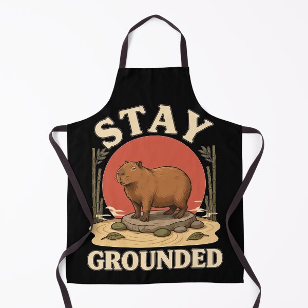Item preview, Stay Grounded Capybara – Vintage Stoic Nature Design designed and sold by No Excuses Supply.