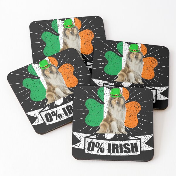 Item preview, Bandera de Irlanda Perro Collie de pelo largo Día de San Patricio designed and sold by digvijaym.