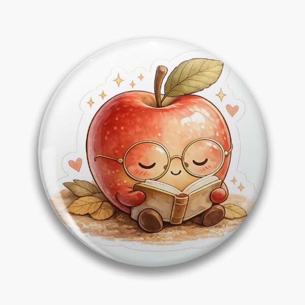 Item preview, Apple Reading a Book Sticker | Cute Book Lover Teacher Aesthetic | Cozy Reading Gift designed and sold by MUSA'S.