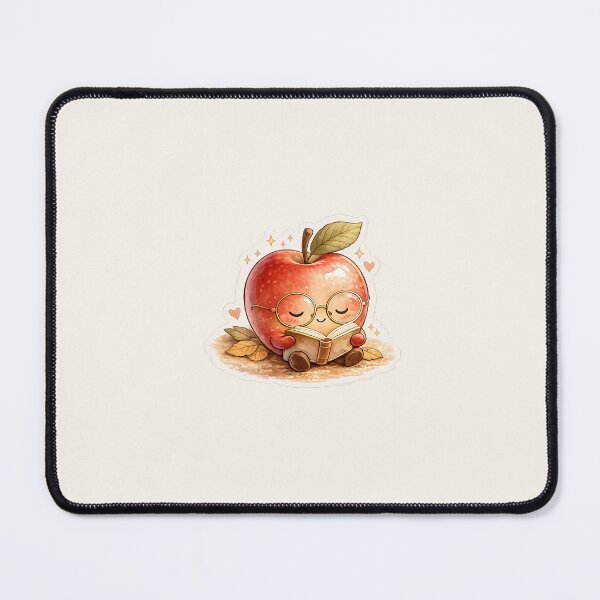 Item preview, Apple Reading a Book Sticker | Cute Book Lover Teacher Aesthetic | Cozy Reading Gift designed and sold by MUSA'S.