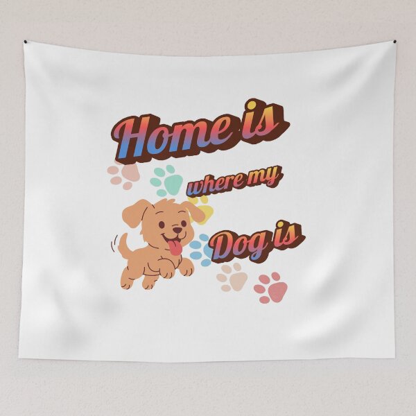 Item preview, Home Is Where My Dog Is- Cute Puppy Cartoon designed and sold by WRParadise.