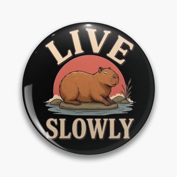 Item preview, Live Slowly Capybara – Vintage Stoic Nature Design designed and sold by No Excuses Supply.