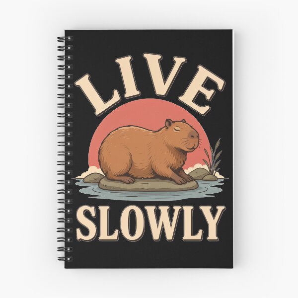Item preview, Live Slowly Capybara – Vintage Stoic Nature Design designed and sold by No Excuses Supply.