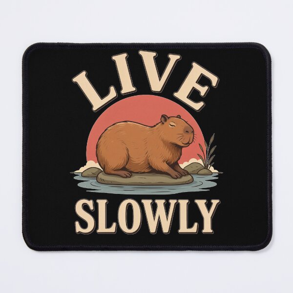 Item preview, Live Slowly Capybara – Vintage Stoic Nature Design designed and sold by No Excuses Supply.